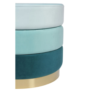 Pouf di design Matilda in velluto blu e oro