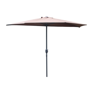 Demi parasol de balcon chocolat SYRACUSE