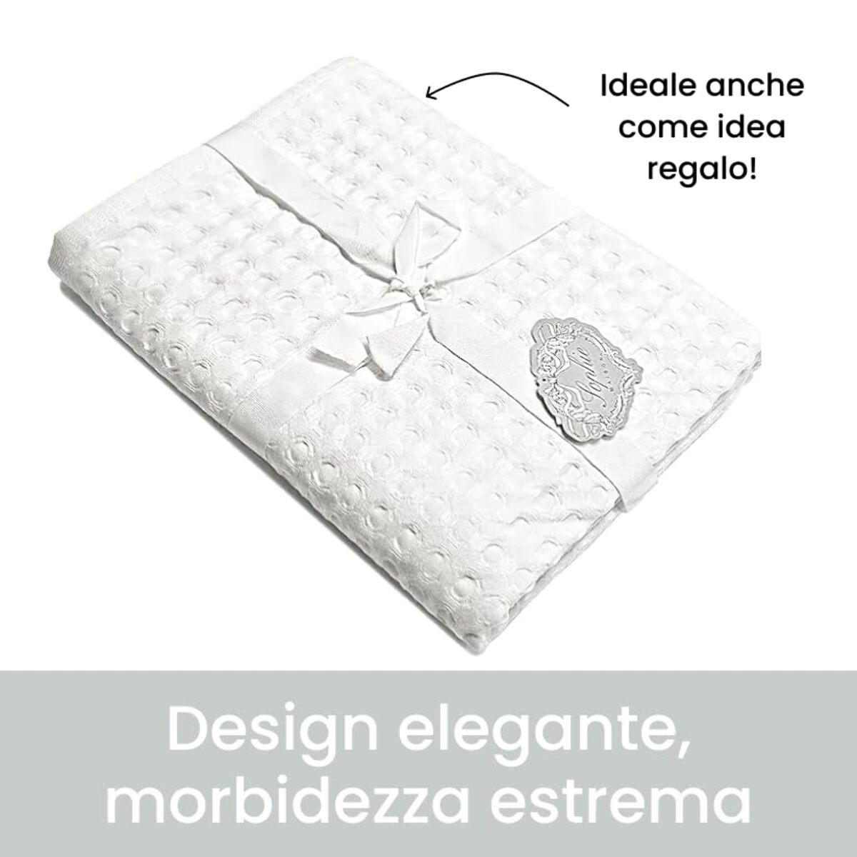 INTRECCI Telo Doccia Maxi, Asciugamano da Doccia, Telo Bagno 150 x 100 cm, in Spugna di Puro Cotone 300 gr/mq, Tinta Unita Bianco. Modello: Napone