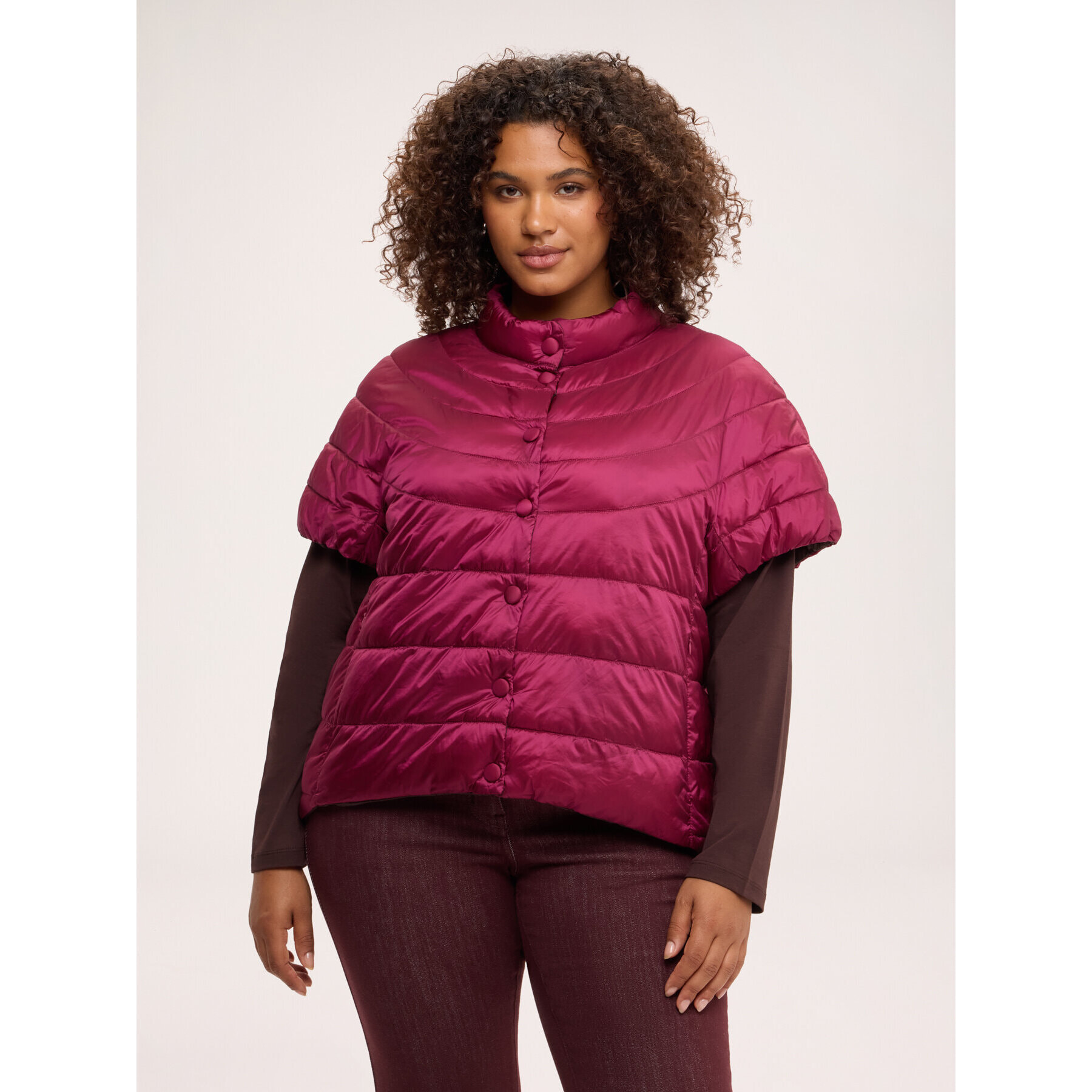 Fiorella Rubino - Plumífero mangas cortas reversible - Burgundy