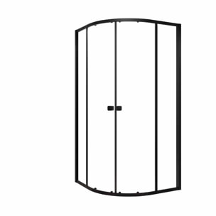 Ensemble portes de douche coulissantes quart de cercle Noir 90x90x185cm - BLACK SLIDE 90
