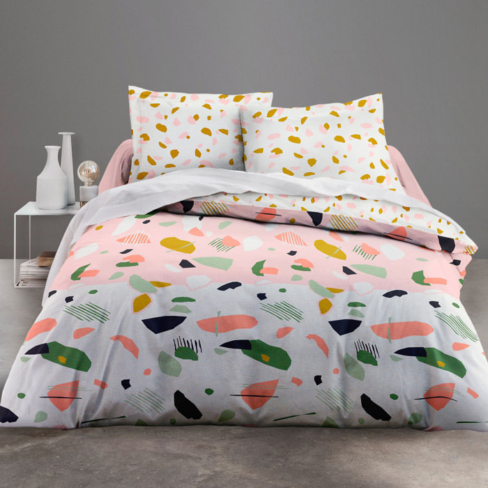 Parure housse de couette 3pcs 100% coton 57fils marbree