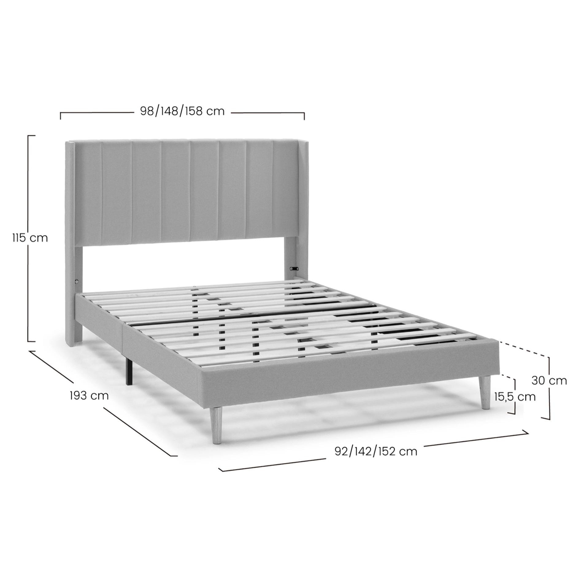 Estructura de cama tapizada Noelia de 30 cm Beige