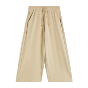 Pantaloni taglio culotte gamba ampia in french terry modal