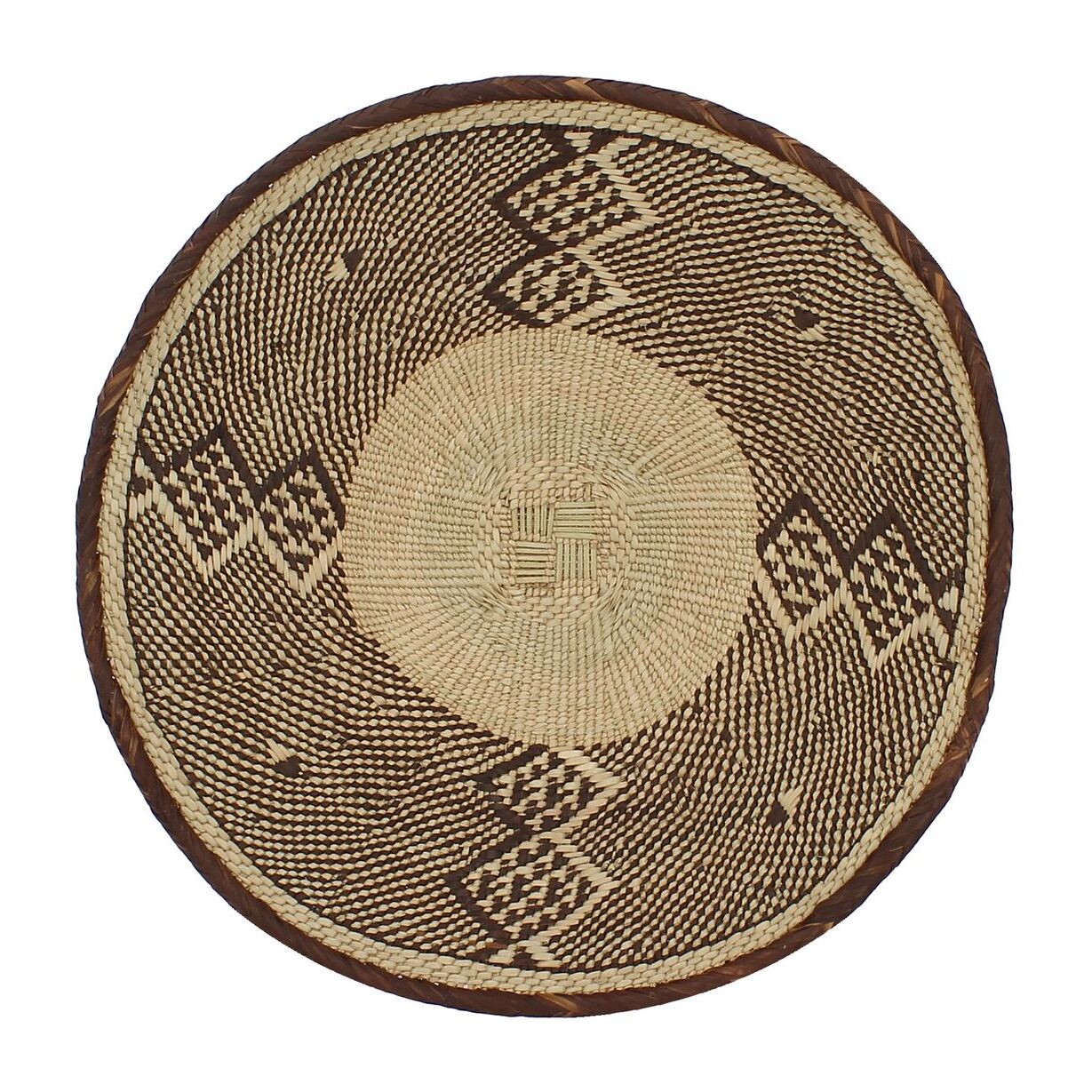 PANIER DECORATION MURAL TISSÉ À LA MAIN ZIMBABWE 39/44 CM TAILLE M LIMPO