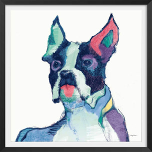 Affiche Ulysses Bouledogue français Affiche + cadre en bois - Noir