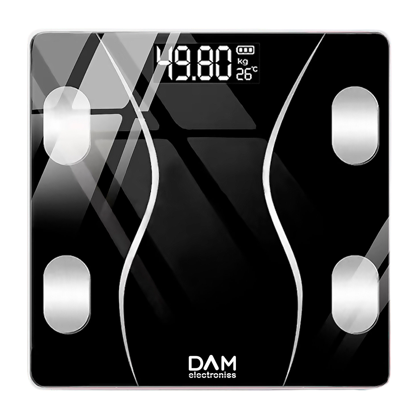 Báscula inteligente con bioimpedancia, Bluetooth y App. Peso, grasa%, IMC, edad corporal, etc.