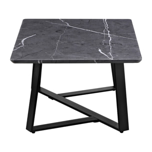Coffee table stile moderno con marmo grigio scuro 90x55x35 cm - Valencia