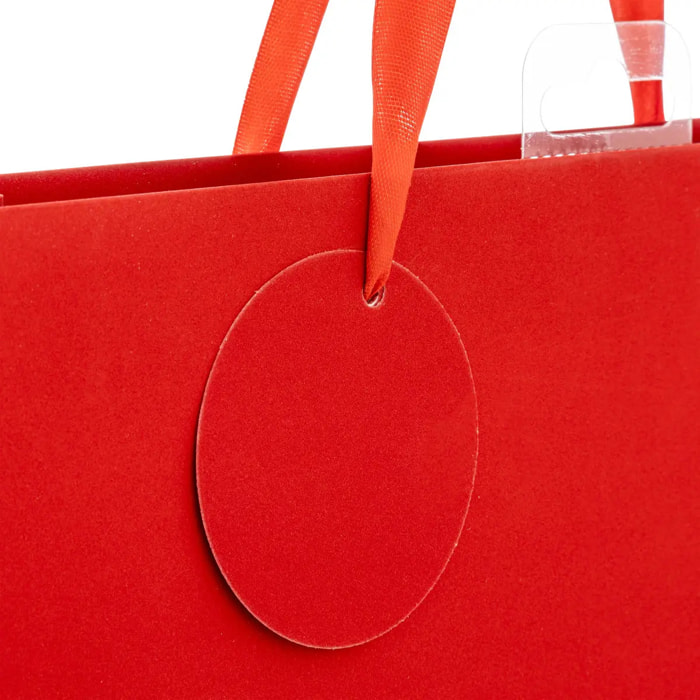 Sac cadeau paillettes petite taille rouge