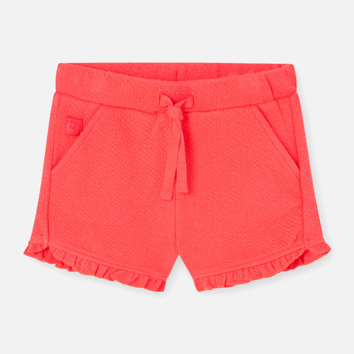 Short liso para niÃ±a en relieve de color rojo