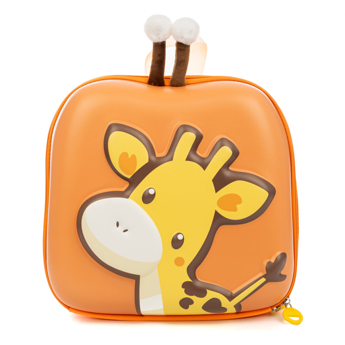 Mochila infantil con diseño de Jirafa. Con respaldo y hombreras acolchados, transpirables y ajustables.