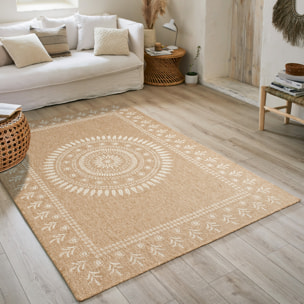 Nature - tapis effet jute blanc