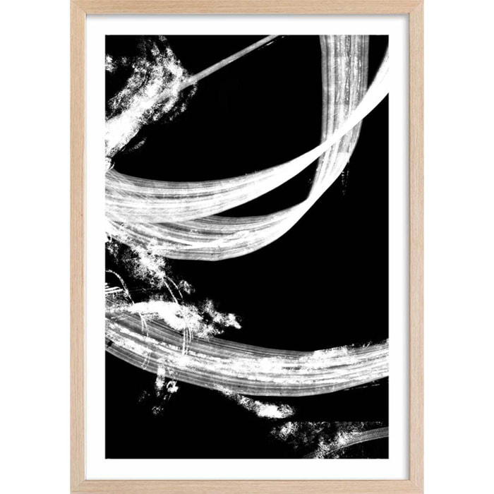 Affiche Coup de pinceau phototype Affiche + cadre en bois - Chêne