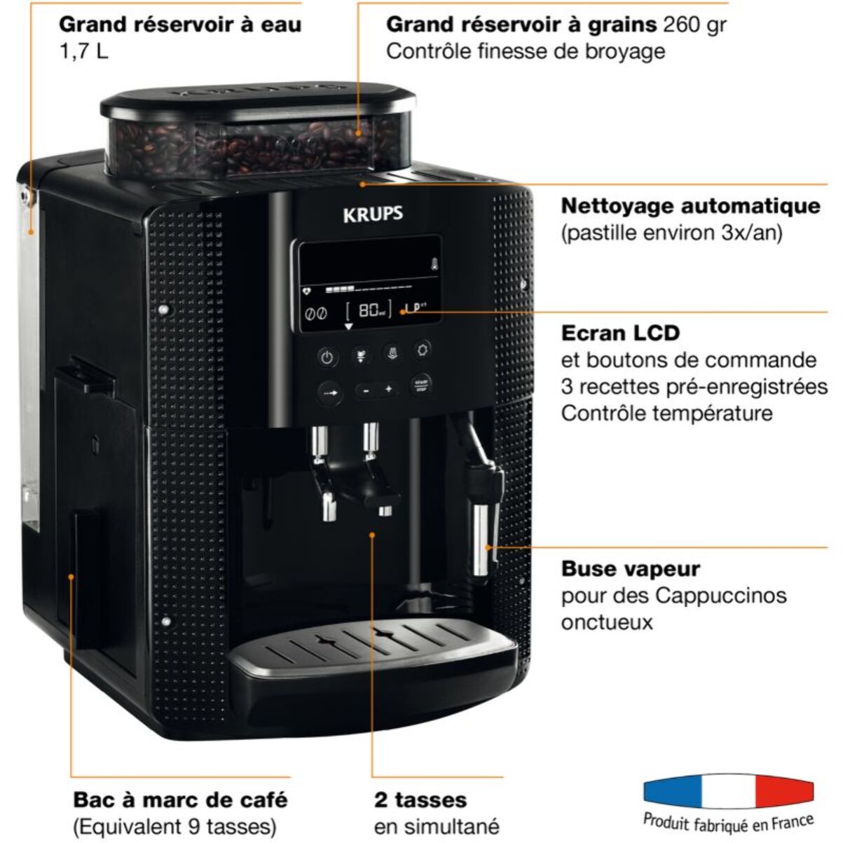 Expresso Broyeur KRUPS YY4729FD essential avec cafe starbucks