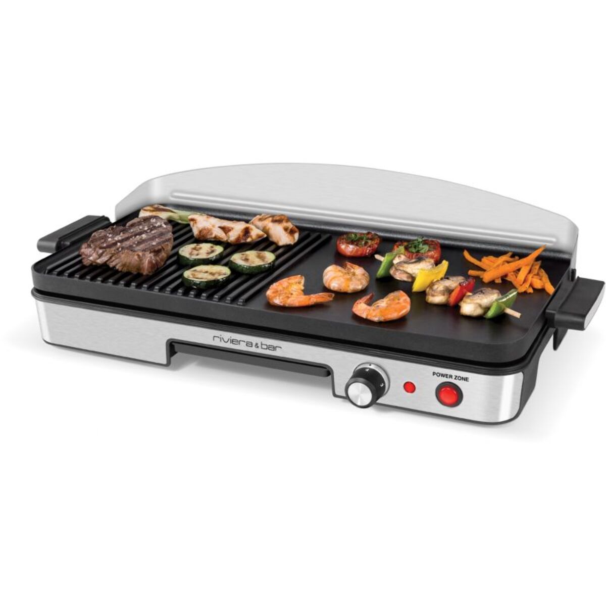 Plancha électrique RIVIERA ET BAR QPL365 Power Zone à poser, 50x25 cm