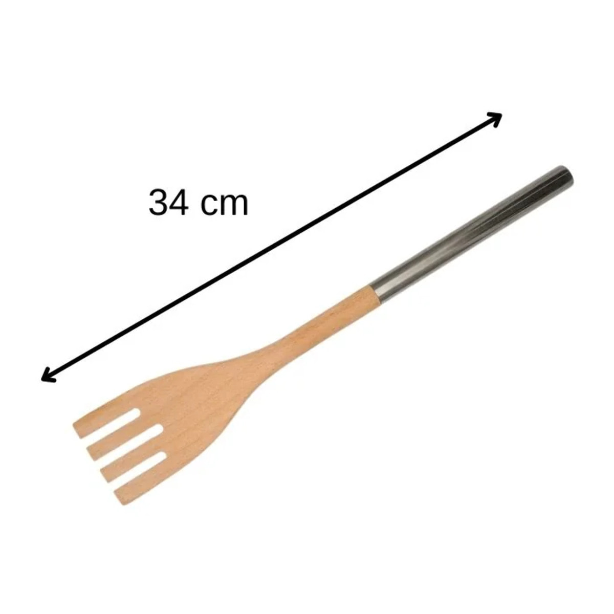 Set de 2 cuillères en bois cuisine avec manche en inox Fackelmann Boisselerie