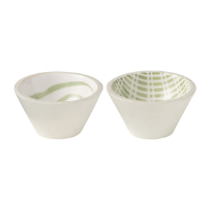 J-Line bol - bois - vert/blanc - small - 2 pcs