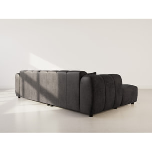 Curtis - canapé d'angle gauche 4 places en simili - Noir