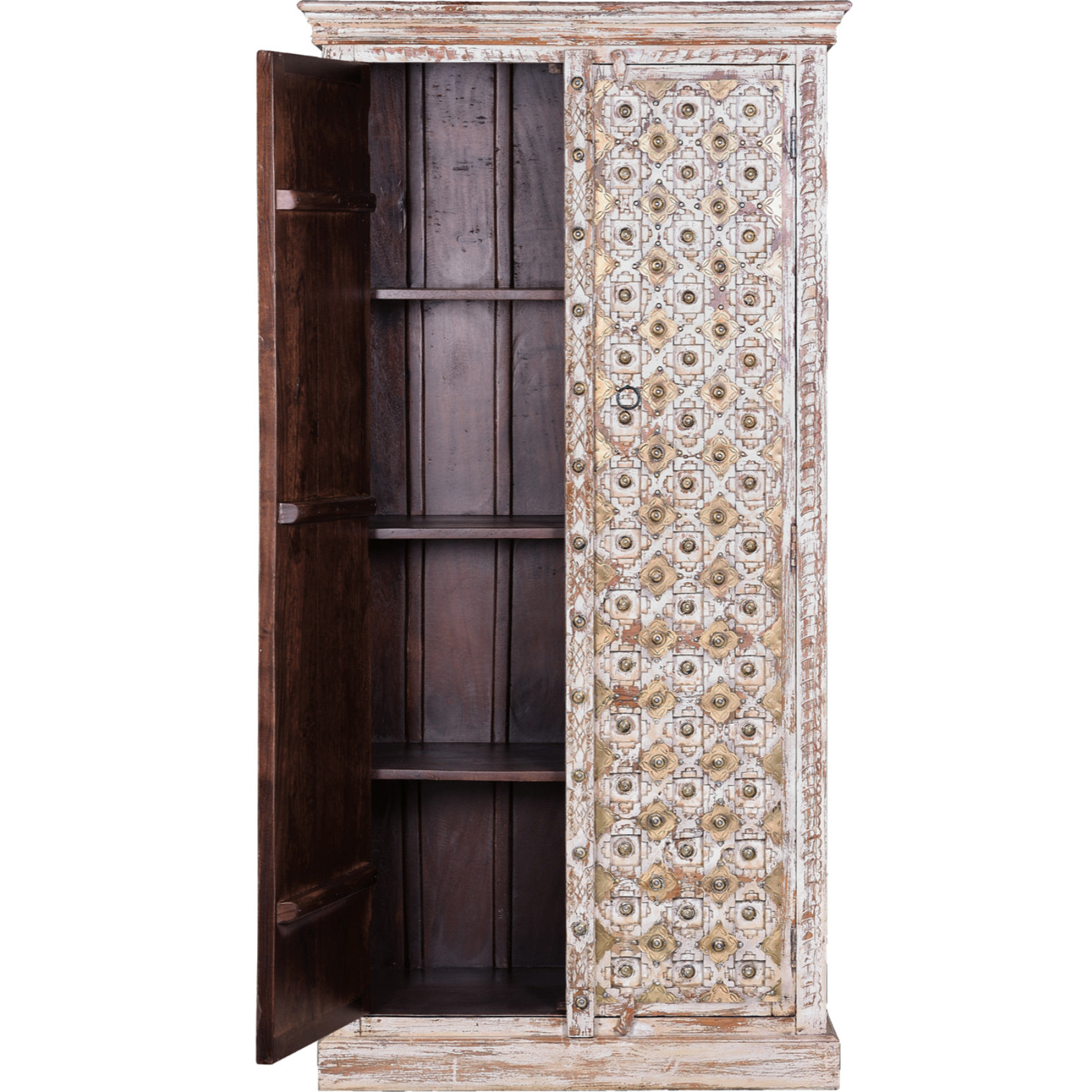 Armario de Madera de Mango 90 Cm Estilo Rústico Vintage