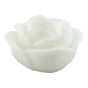 Candela con led a forma di rosa bianco fontana cmø32h20