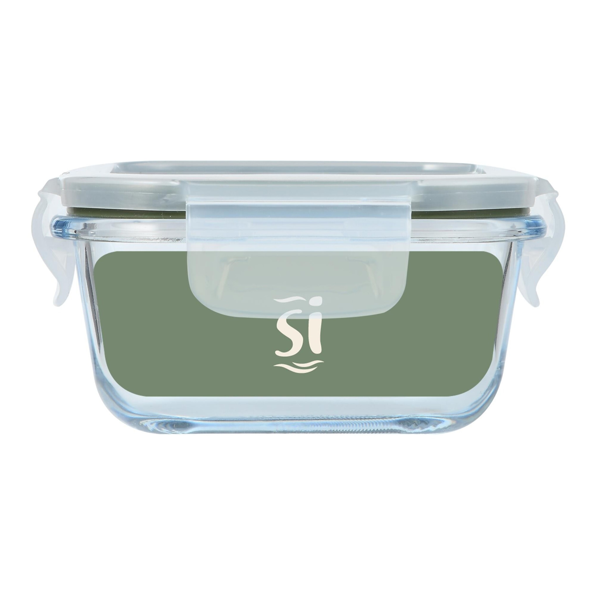 Hermético cuadrado transparente vidrio borosilicato con tapa hermética