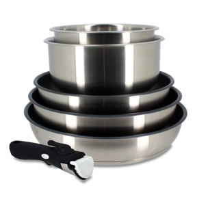 Batterie de cuisine 6 pièces en inox - tous feux IRIS