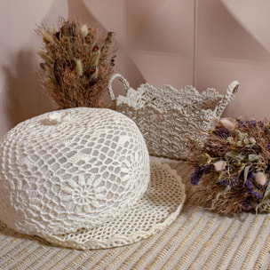 CLOCHE A  GATEAU EN CROCHET FAIT MAIN DIAMETRE 33CM HT15CM LEA