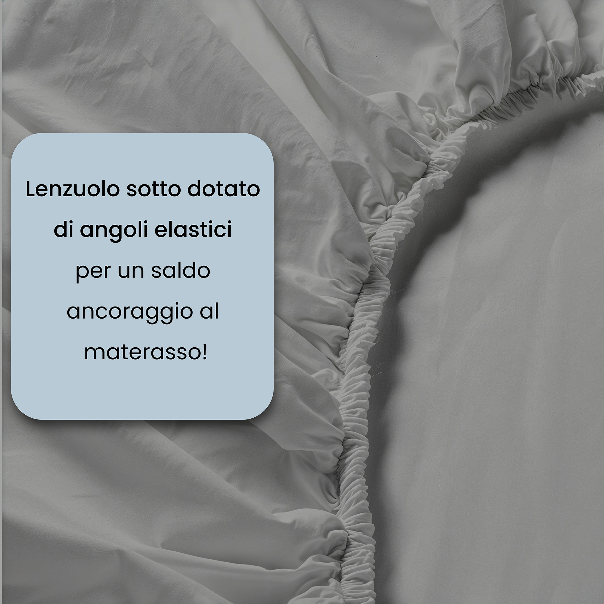 COMPLETO LETTO WATER WASHED, 100% Microfibra, No Stiro - GRIGIO CHIARO