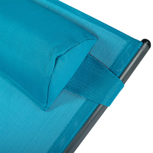 Lot de 2 transats ajustables gris et bleu MEDAN