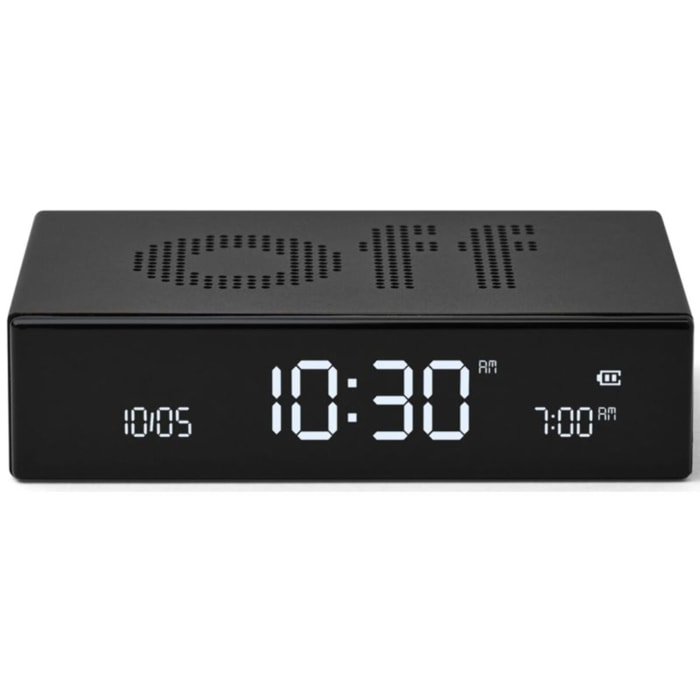 Réveil LEXON Flip Premium Rechargeable Aluminium Noir