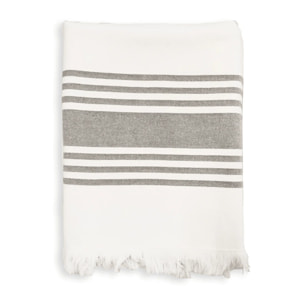 Fouta doublée éponge - Karabuk Gris - 140x180cm - 380g/m²