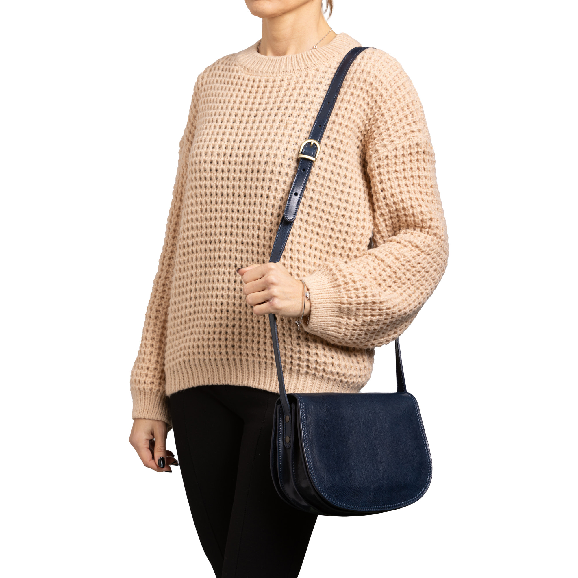 Borsa a tracolla  da donna In Vera pelle Made in Italy 24x17x11 cm