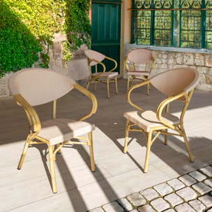Lot de 2 fauteuils de table extérieur en textilène beige AMALFI