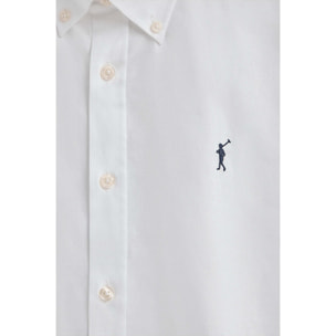 Camisa blanca de corte regular con logo Rigby Go