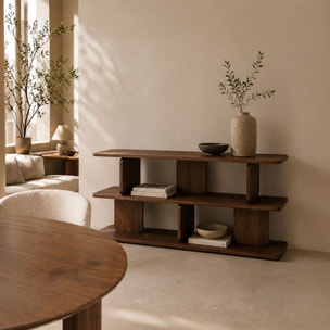 Meuble d'appoint haut effet bois marron OREE