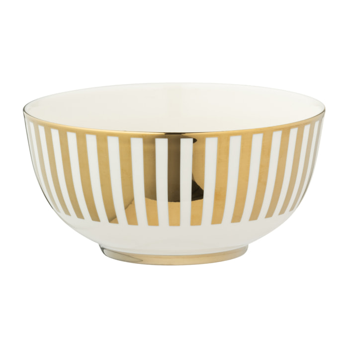 J-Line plat Lignés - porcelaine - or/blanc - boîte de 2