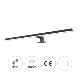 Illumination de salle de bain Applique led Alday, 60cm noir