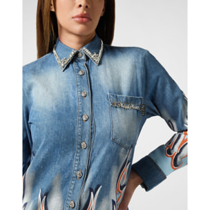 PHILIPP PLEIN Camisa vaquera RACING