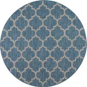 Moa- tapis d'extérieur bleu à motif gris