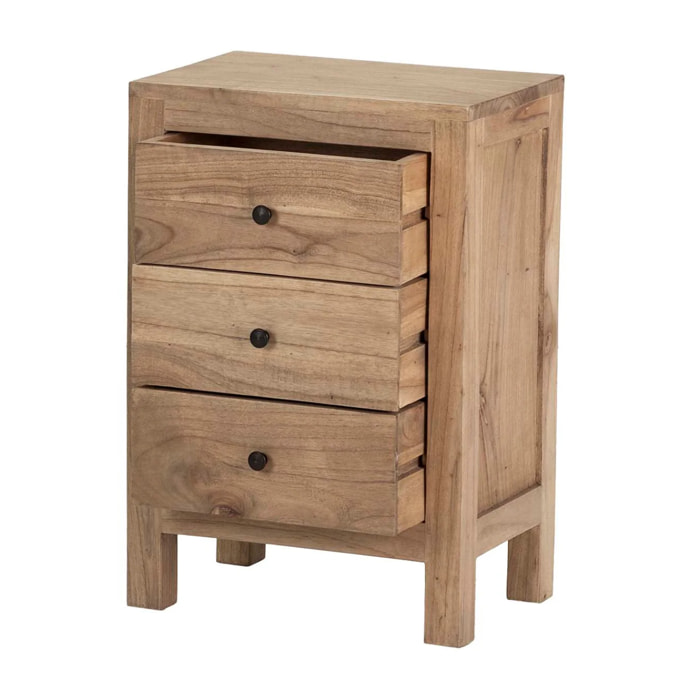Mesita 3 Cajones Madera Mindi 3 Cajones 45x30x66cm