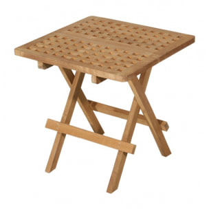 HARRIS - Table pique nique de jardin carrée 50x50cm en bois Teck