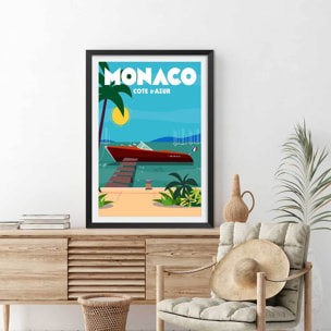 Poster de monaco dream Affiche sous cadre noir