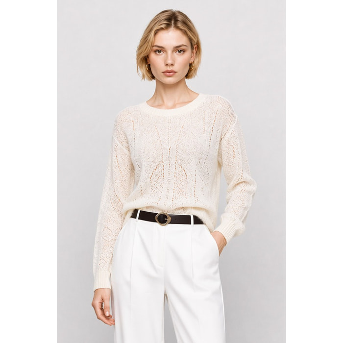 Kocca - Maglia da donna traforata a maniche lunghe in misto mohair Donna