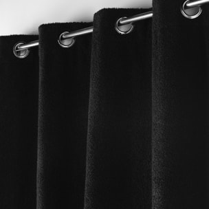Rideau bouclette à oeillets - Noir