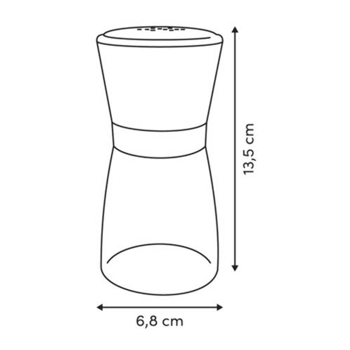 Distributeur sel/poivre Nixo rond 7x13,5cm transparent