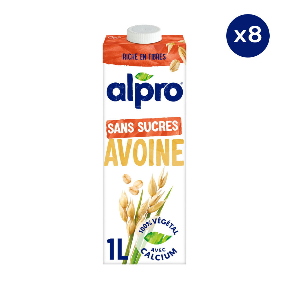 8 x 1L - Alpro - Boisson Végétale - Avoine sans sucres