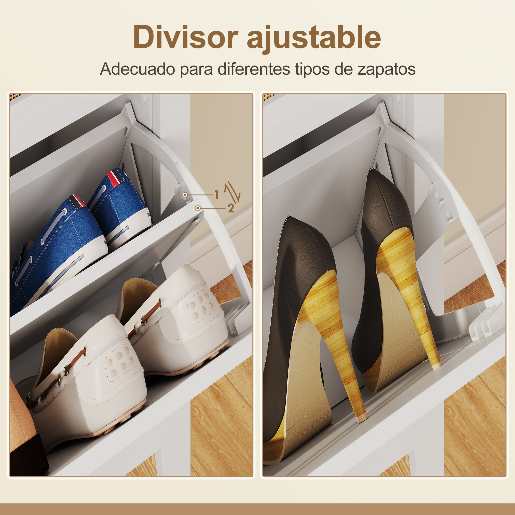 Zapatero Estrecho con 4 Puertas de Ratán Zapatero Entrada Recibidor con Estantes Ajustables para 20 Pares de Zapatos 105x24x95,5 cm Blanco