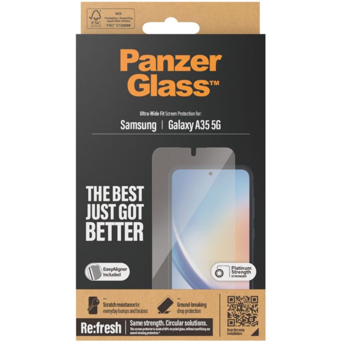 Protège écran PANZERGLASS Samsung A35 Ultra-Wide Fit