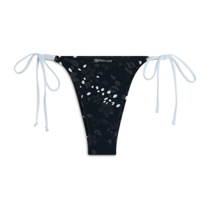 Slip bikini stampa floreale con chiusura a laccetti