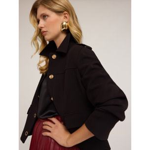 Motivi - Chaqueta de mezcla de viscosa con solapas - Negro